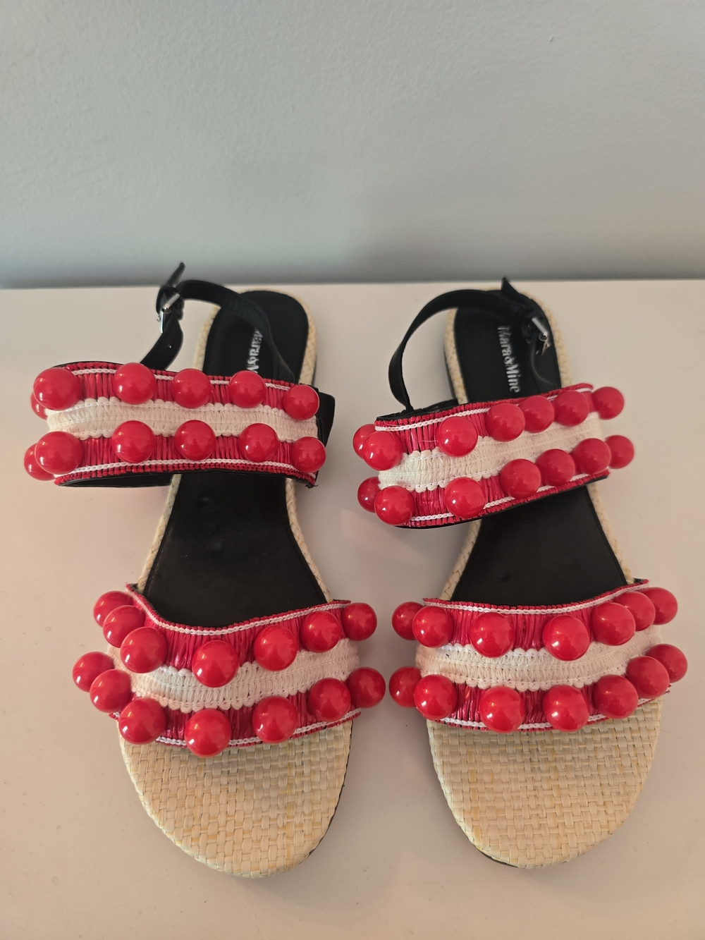 Mara & Mine Women’s Beaded Strap Sandals
